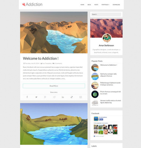 addiction Responsive Blogger Template