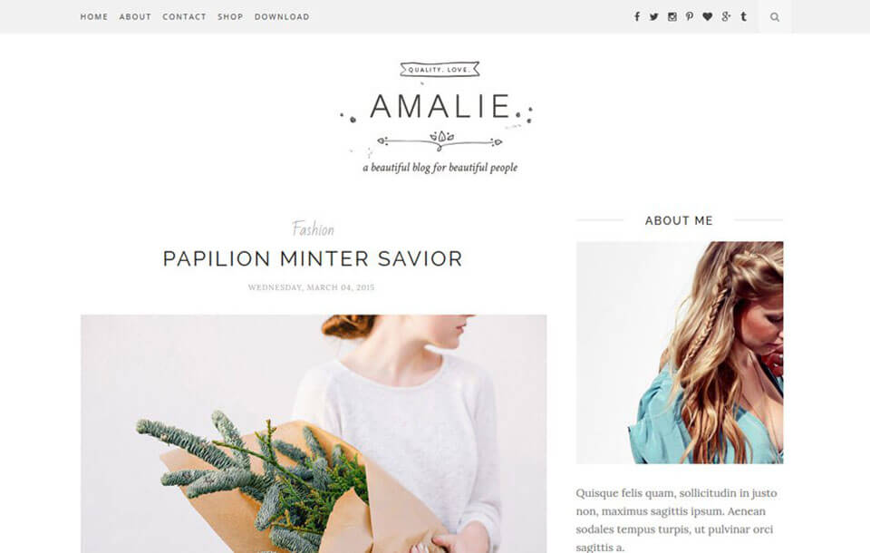 Amalie Best Free Responsive Blogger Template