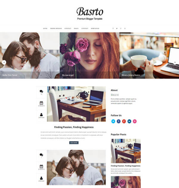 bastro Free Responsive Blogger Template