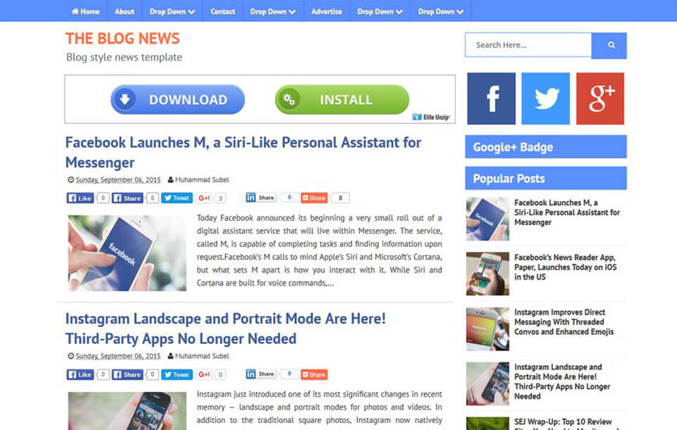 Blog News Best Free Responsive