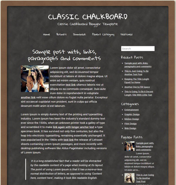 Classic Blogger Template