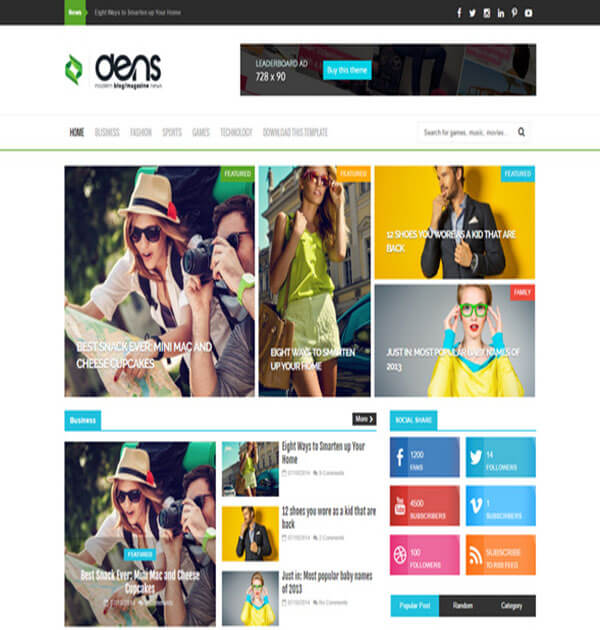 dens Responsive Blogger Template