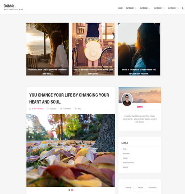 dribble Free Responsive Blogger Template