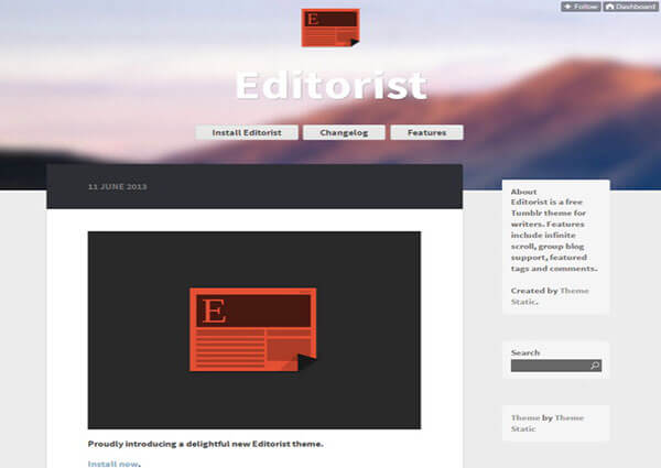 Editorist Tumblr Theme