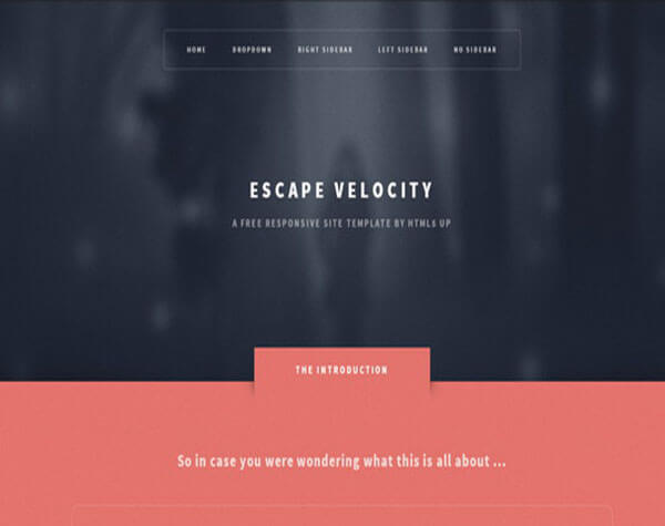 Escape Velocity Responsive HTML5 1