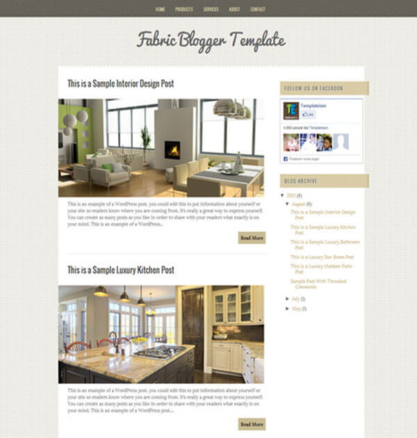 fabric Free Responsive Blogger Template