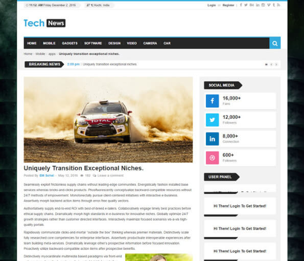 free responsive news website templates 2