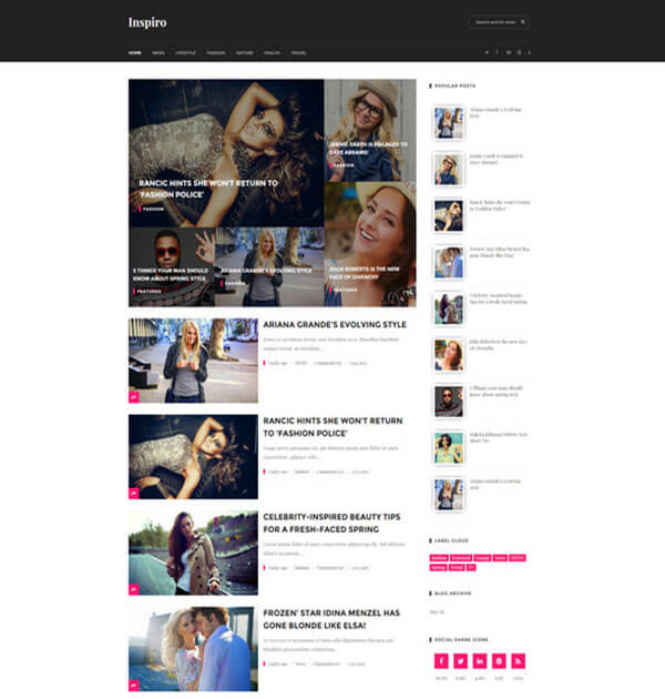 inspiro Best Free Responsive Blogger Template