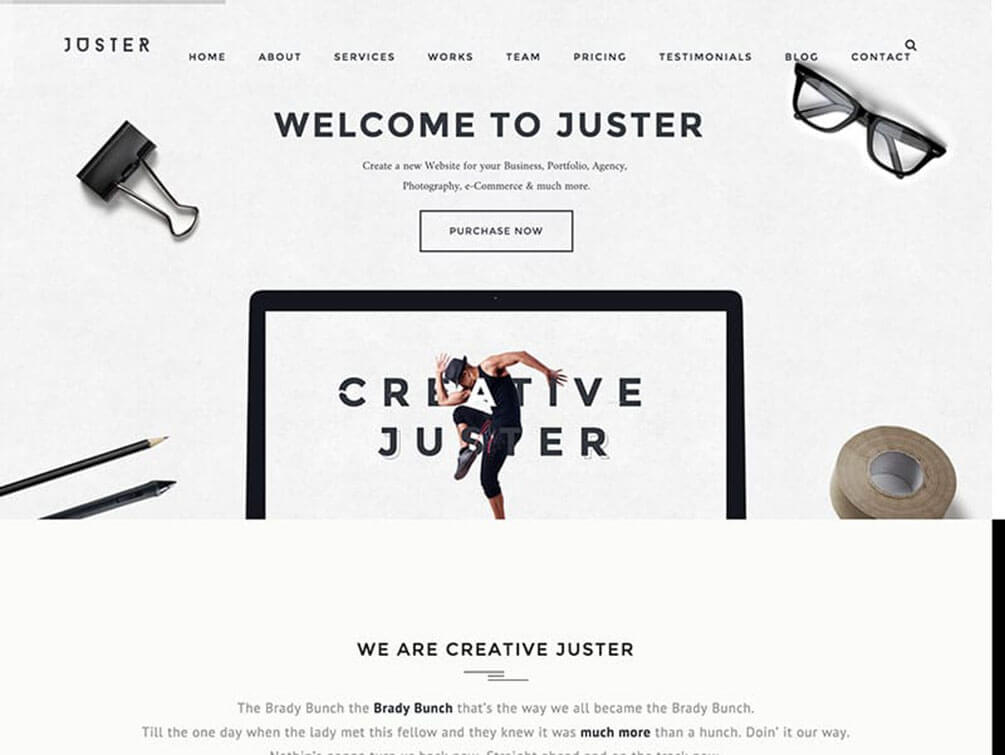 juster minimal One Page WordPress