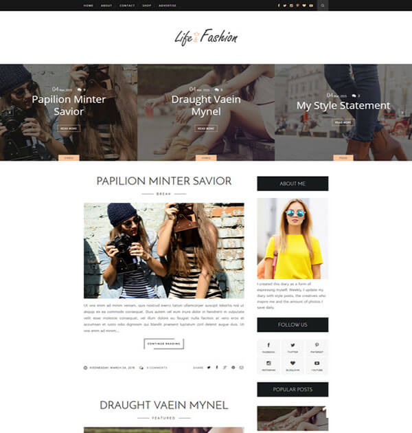 life Free Responsive Blogger Template