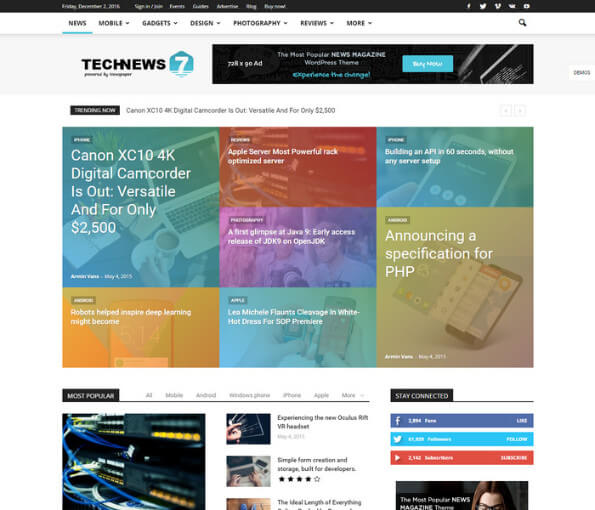 45+ Responsive Technology News WordPress Themes 2021 magazine wordpress theme 2018 3