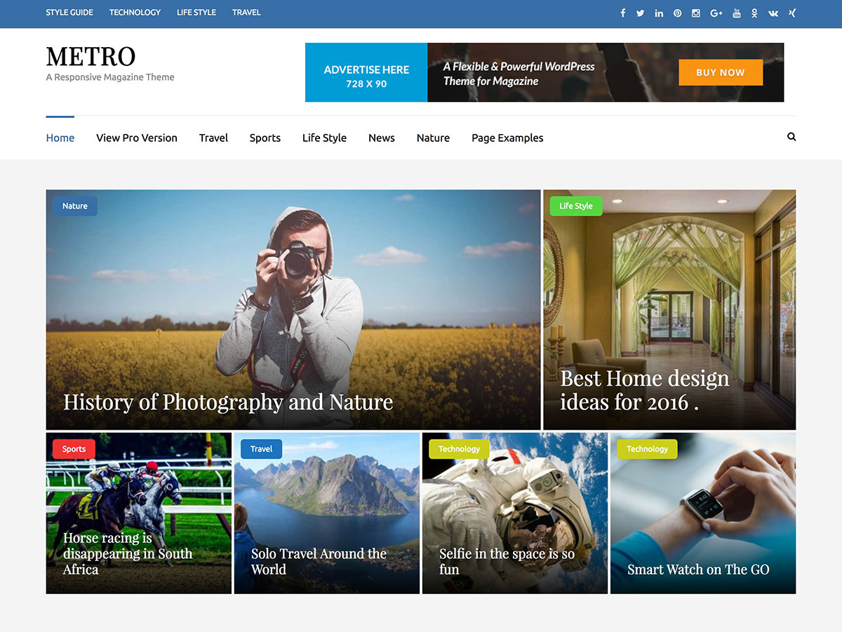 metro responsive magazine wordpress theme