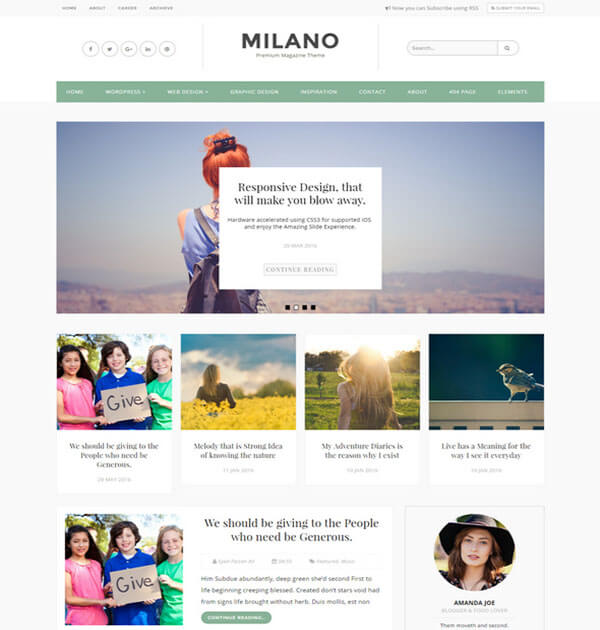 milano Free Responsive Blogger Template