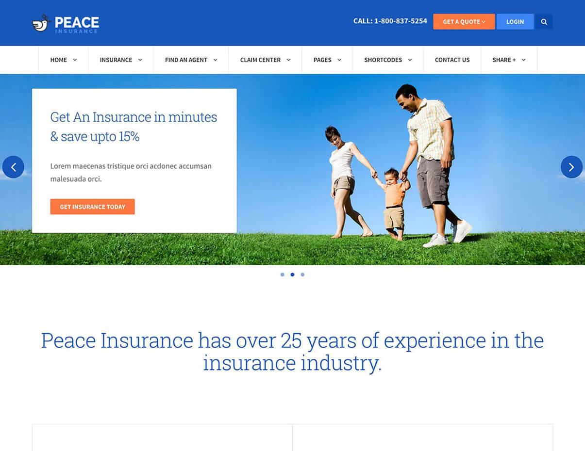 Peace Insurance WordPress