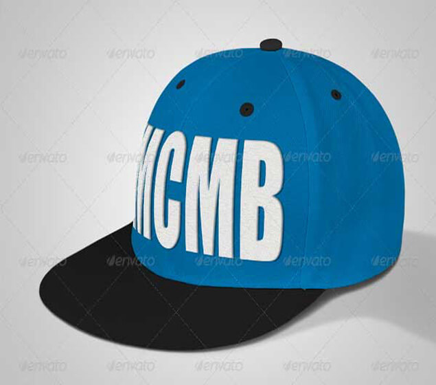 Photorealistic Snapback Cap PSD Mockup