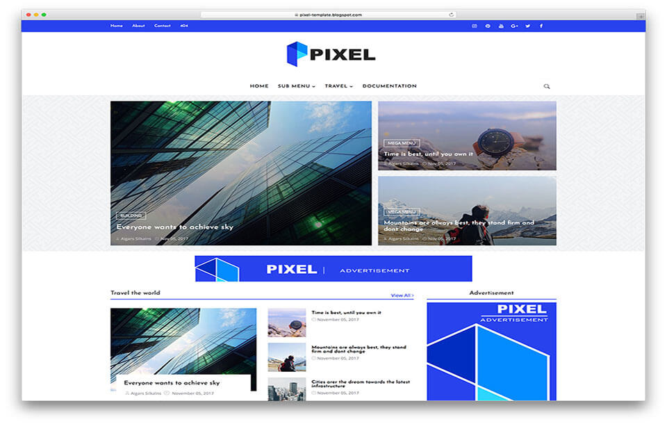 pixel Blogger Template