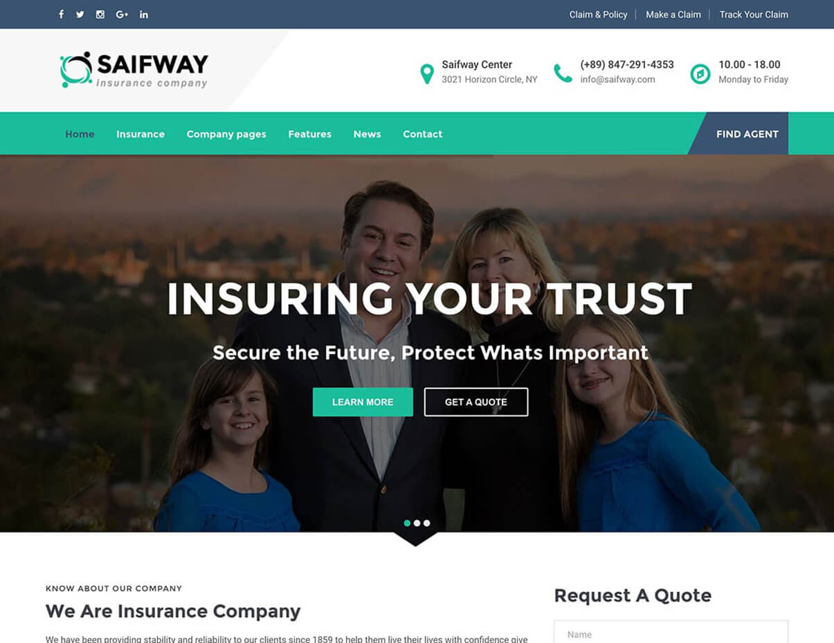 Saifway Insurance WordPress