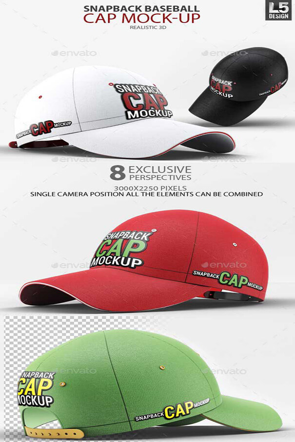 Snapbacks Cap PSD Mockup