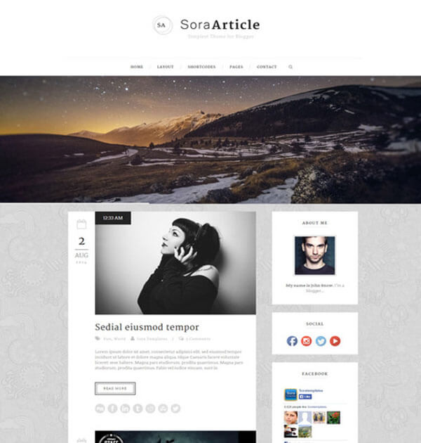 sora Free Responsive Blogger Template