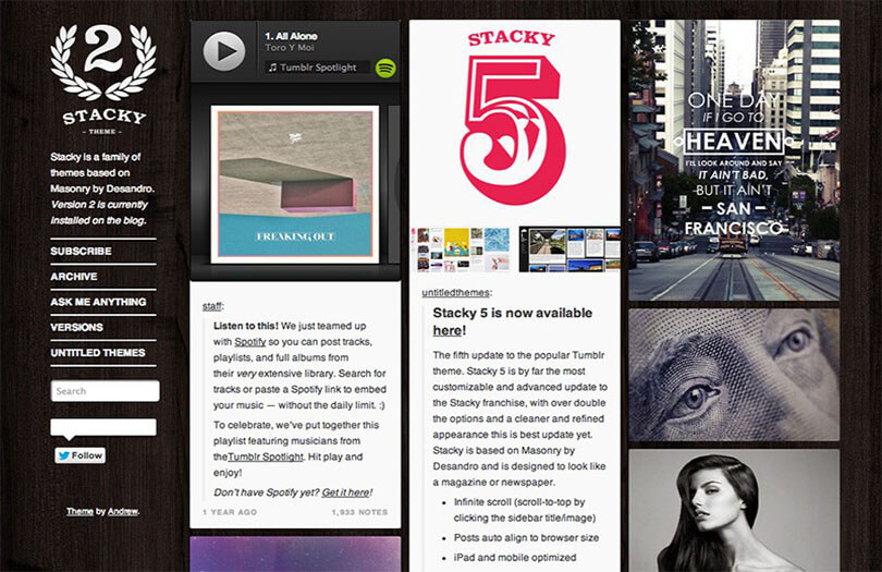 Stacky Free Responsive Tumblr