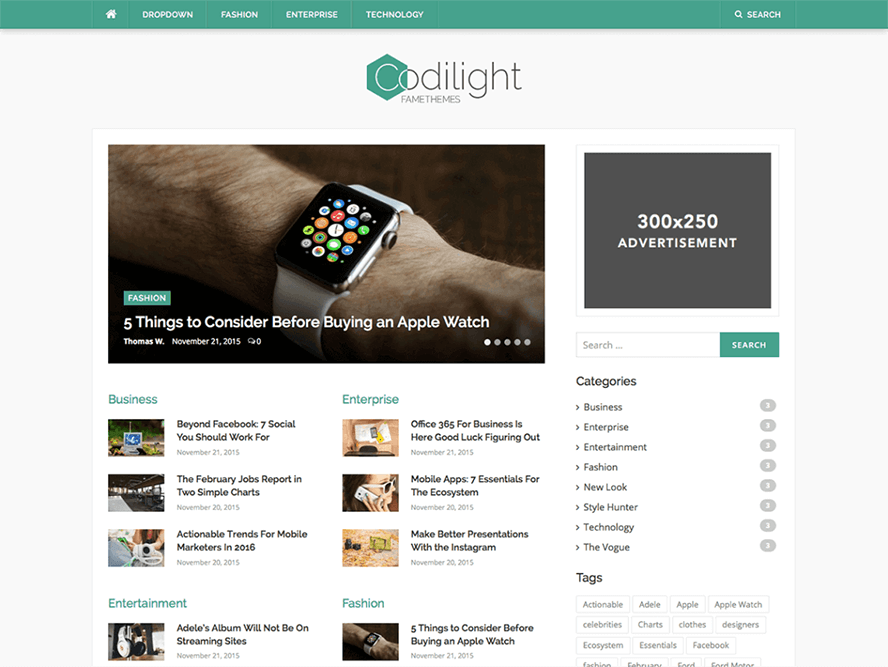 codilight lite magazine theme Best Free Responsive Magazine