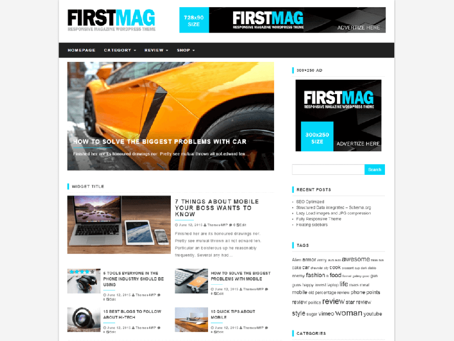 First Mag Responsive Magazine WordPress