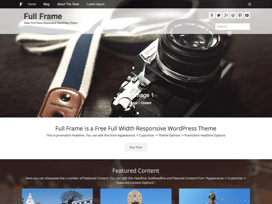 Full Frame theme Photography WordPress Themes 1