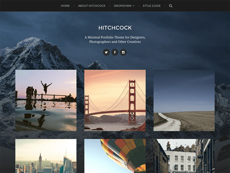 hitchcock theme Photography WordPress Themes 1