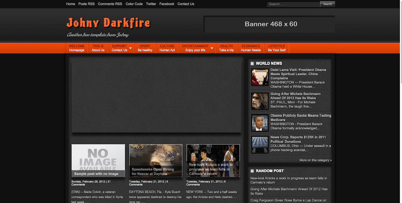 Johny Darkfire Free Responsive