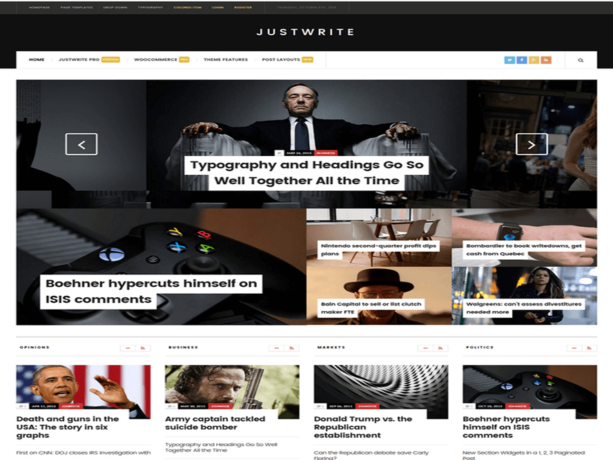 justwrite theme Responsive Magazine WordPress