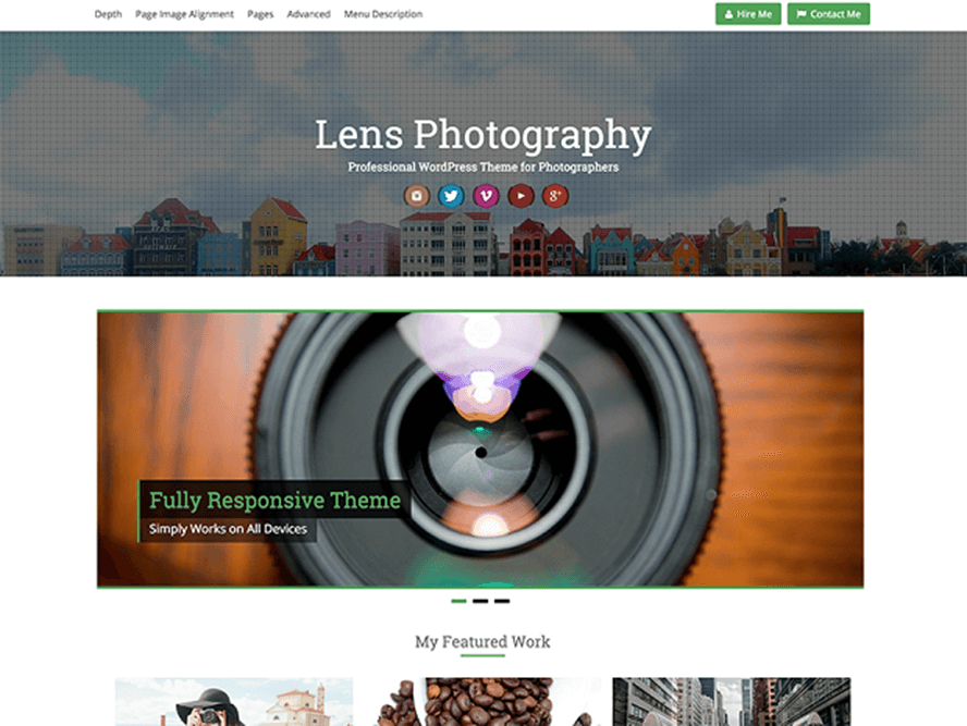 lens theme Photography WordPress Themes 1