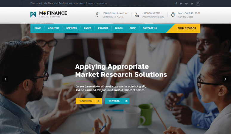 Me Finance Insurance WordPress Theme
