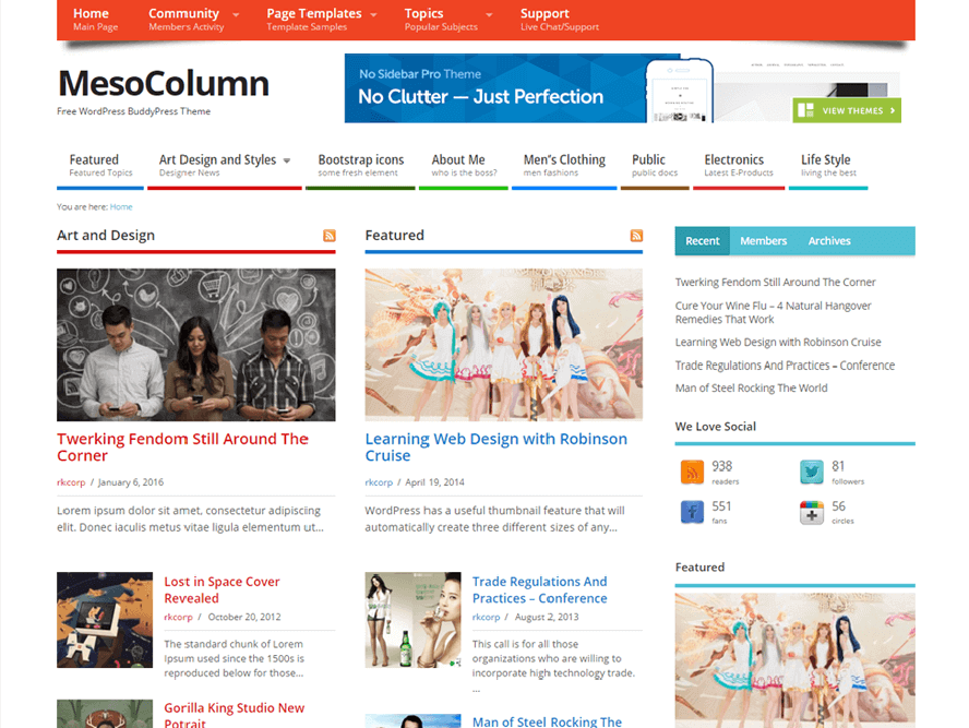 Mesocoloumn Best Responsive Magazine WordPress Theme