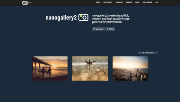 Nanogallery2 menu jQuery Plugin