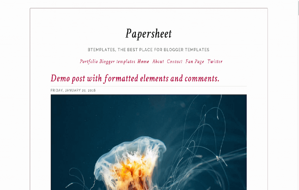 Papersheet Blogger Template