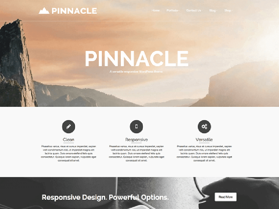 pinnacle Free Photography WordPress Themes 2018 1