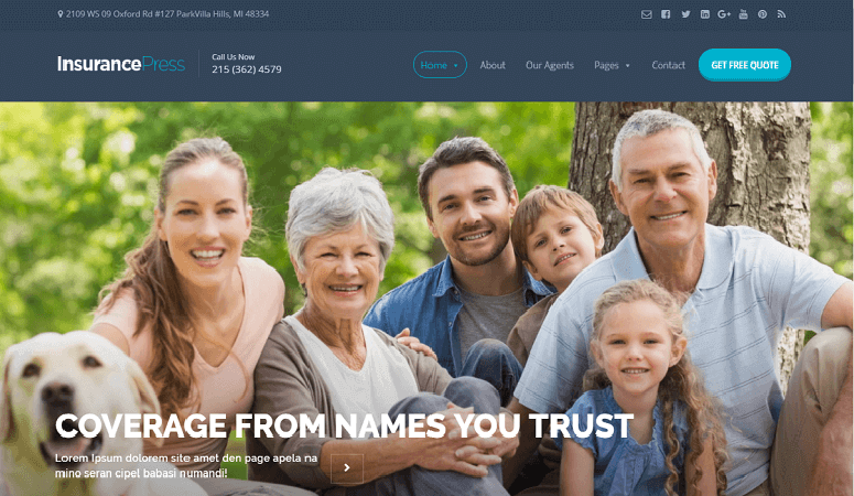 Press Responsive Insurance WordPress