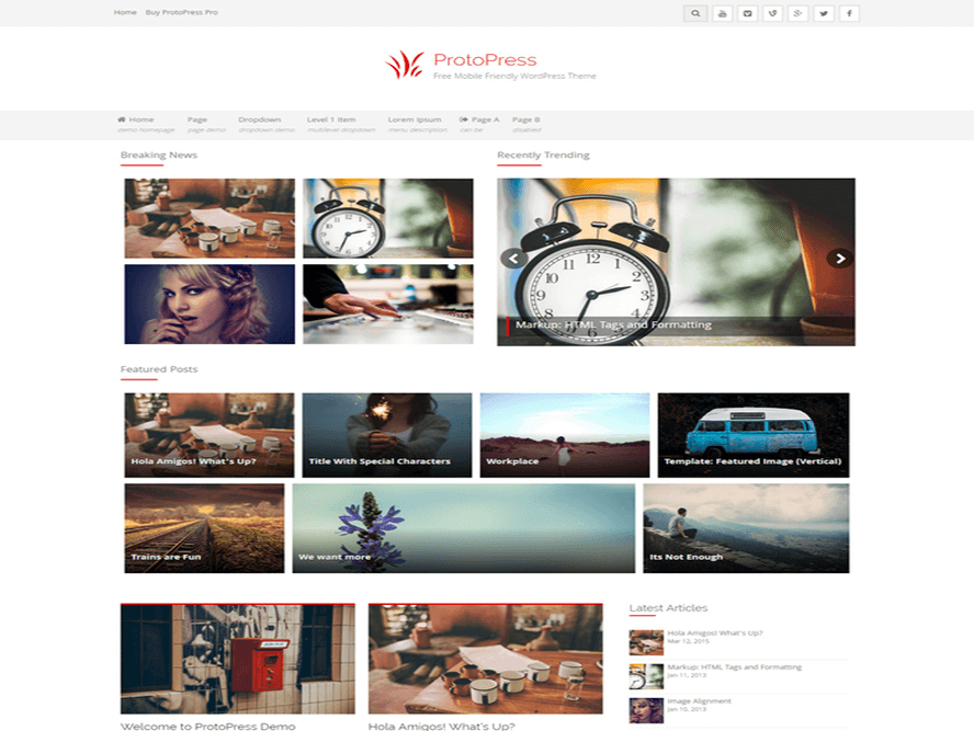 protopress news website theme Magazine WordPress Themes 2018