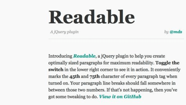 Readable menu jQuery Plugin