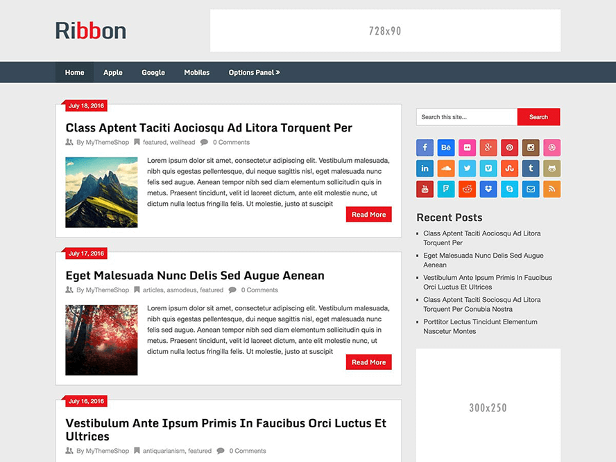 Ribbon Free WordPress Magazine Theme