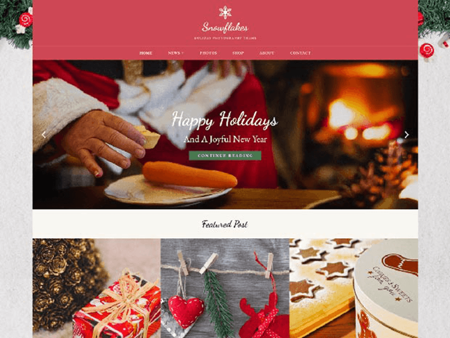 snowflakes ptheme Free Photography WordPress Themes 2018