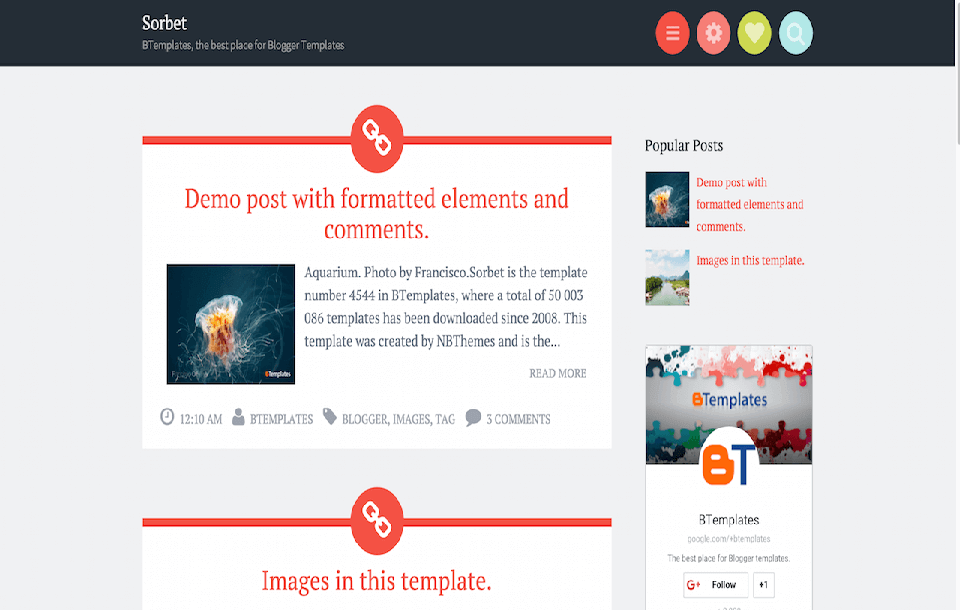 Sorbet Responsive Blogger Template