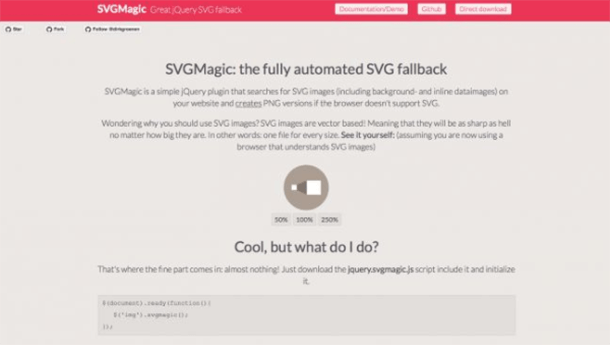 SVG Magic menu jQuery Plugin