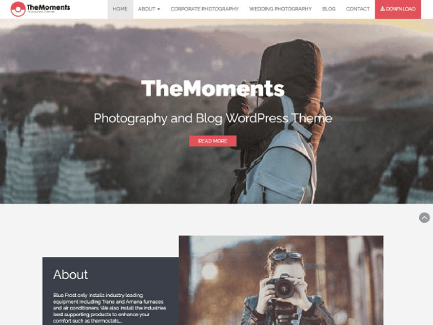the moments ptheme Free Photography WordPress Themes 2018