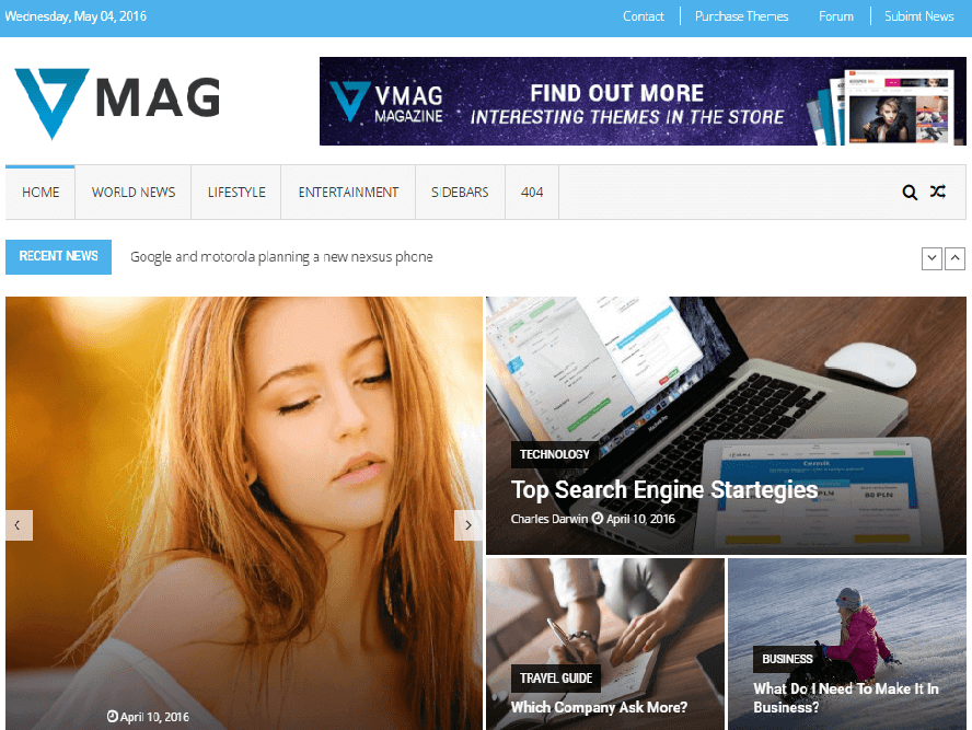 VMag wordpress theme Magazine WordPress Themes 2018